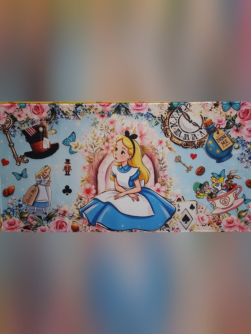 New! Alice In Wonderland Computer Desk mat 12"X24"